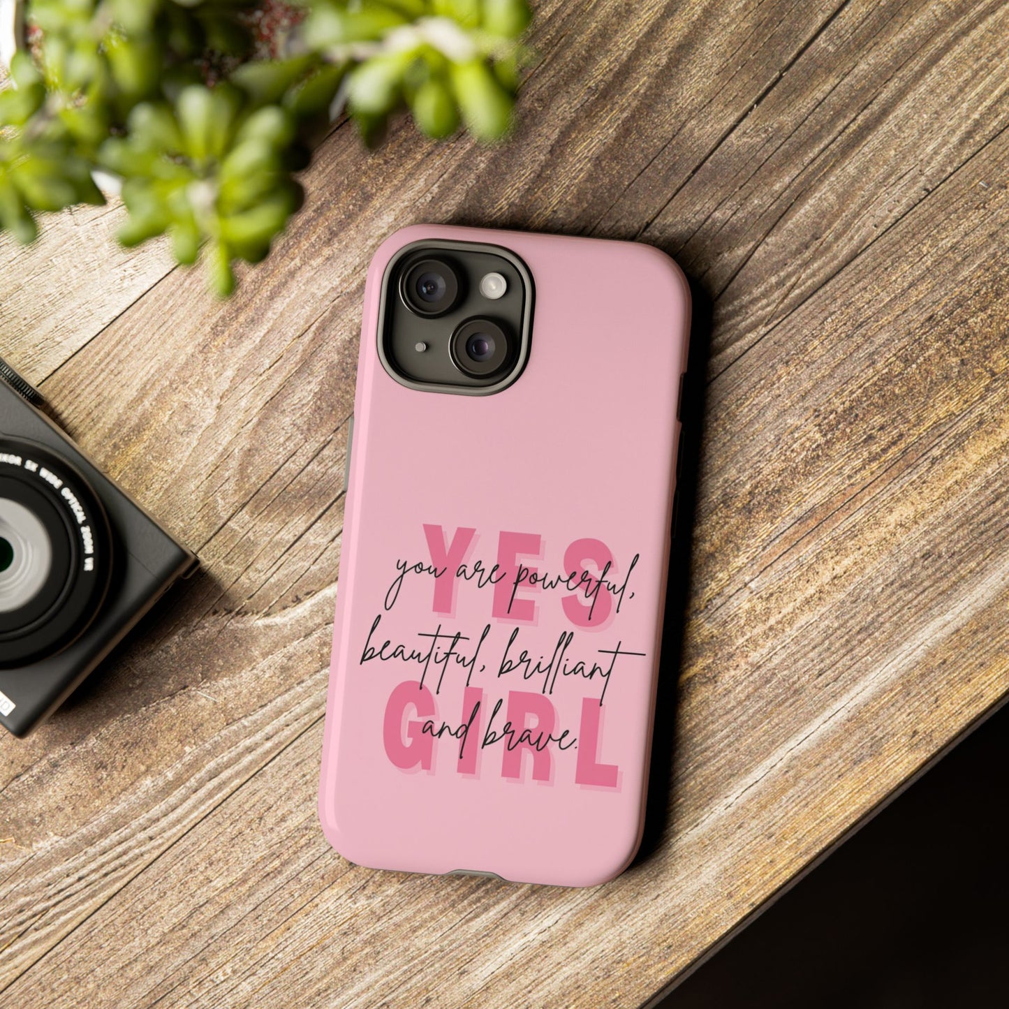 Empowering Case – Yes Girl Motivational Pink Protective Cover