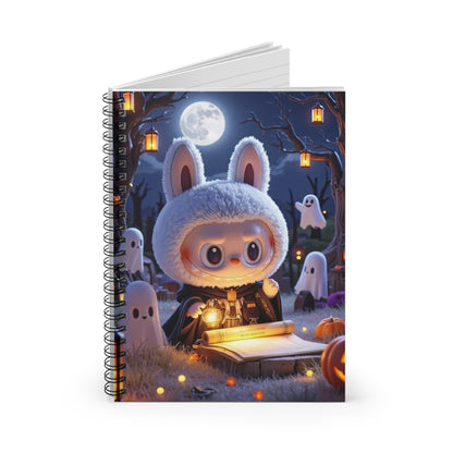 The Monsters Halloween Spiral Notebook 6” x 8” – Cute Ghosts Design, Writing Diary, Sketchbook, Back to School Supplies