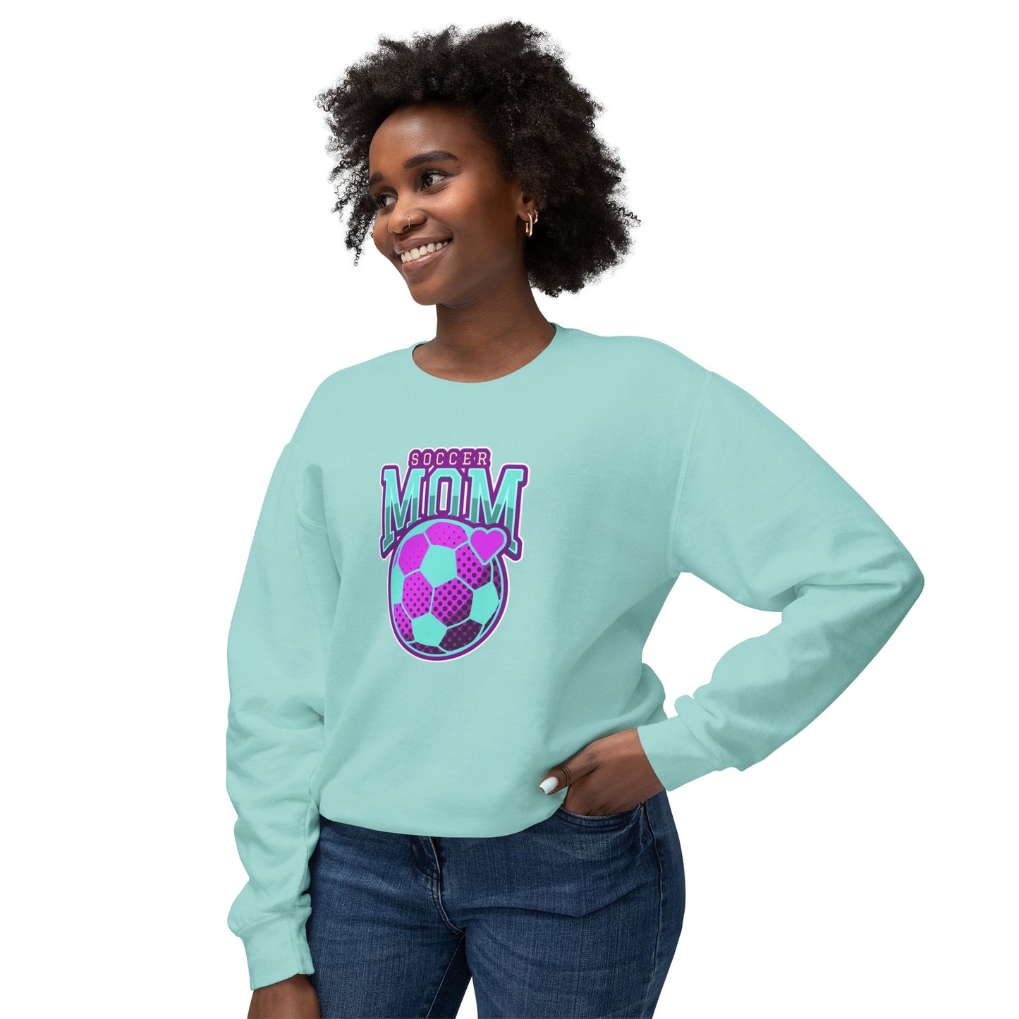 Soccer Mom Unisex Lightweight Crewneck Sweatshirt