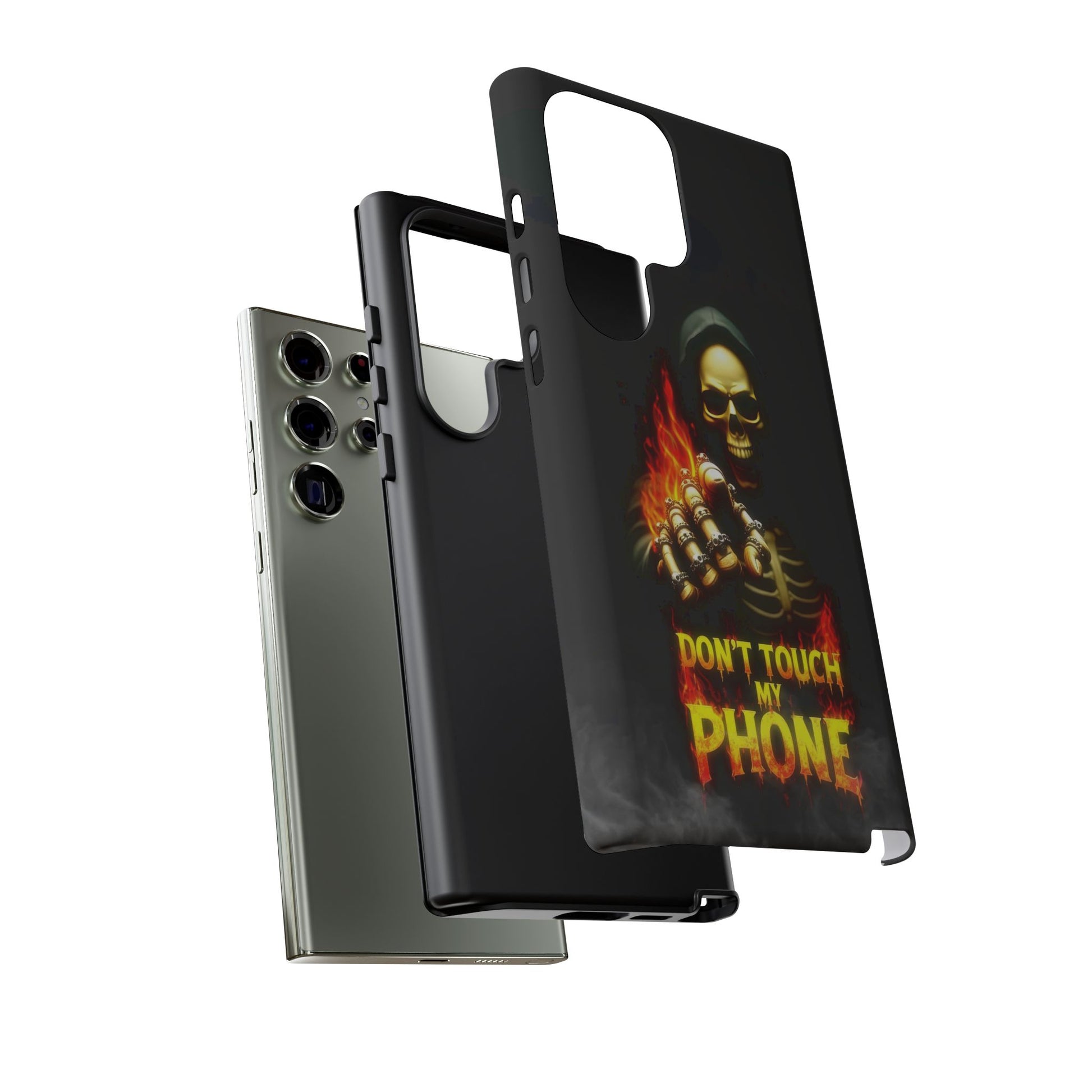 Skull Design Samsung Phone Case, Don't Touch My Phone Mobile Cover