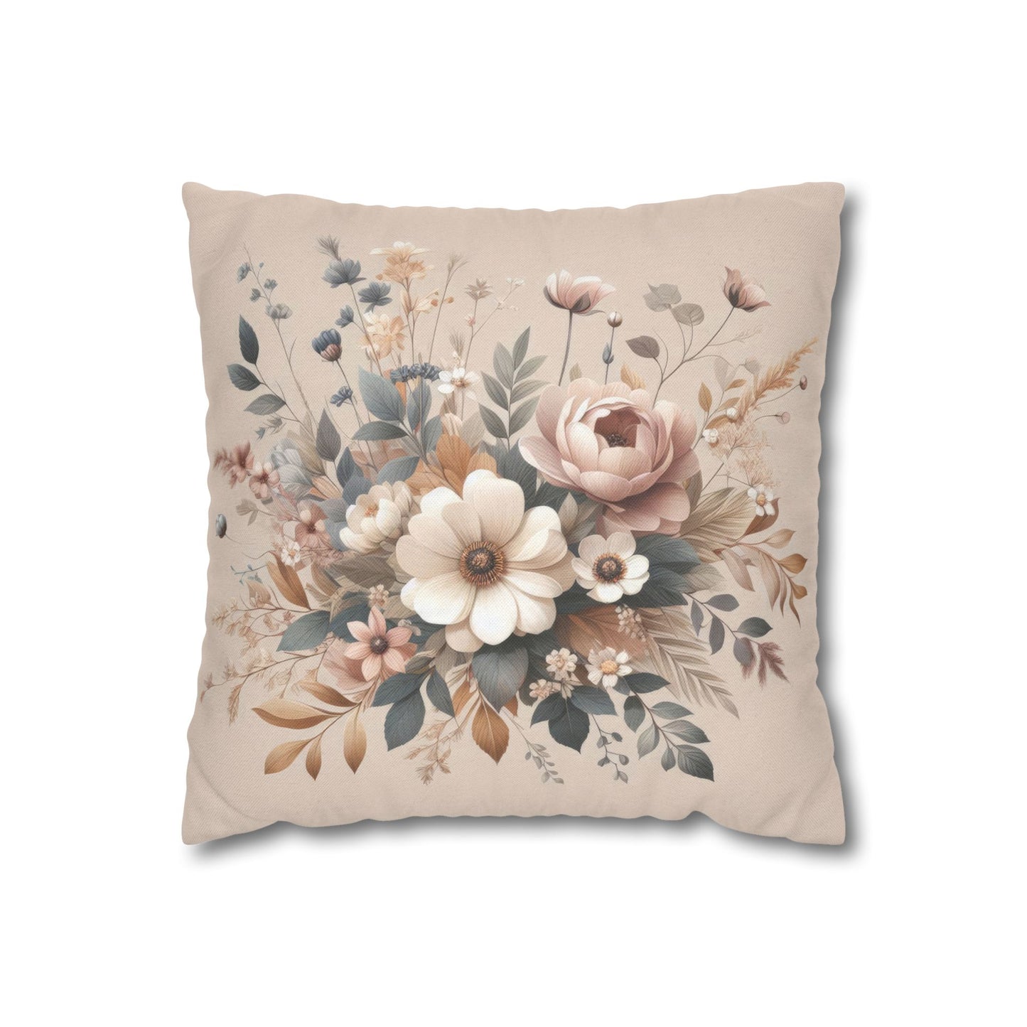 Dreamy Fall Blooms Spun Polyester Square Pillowcase