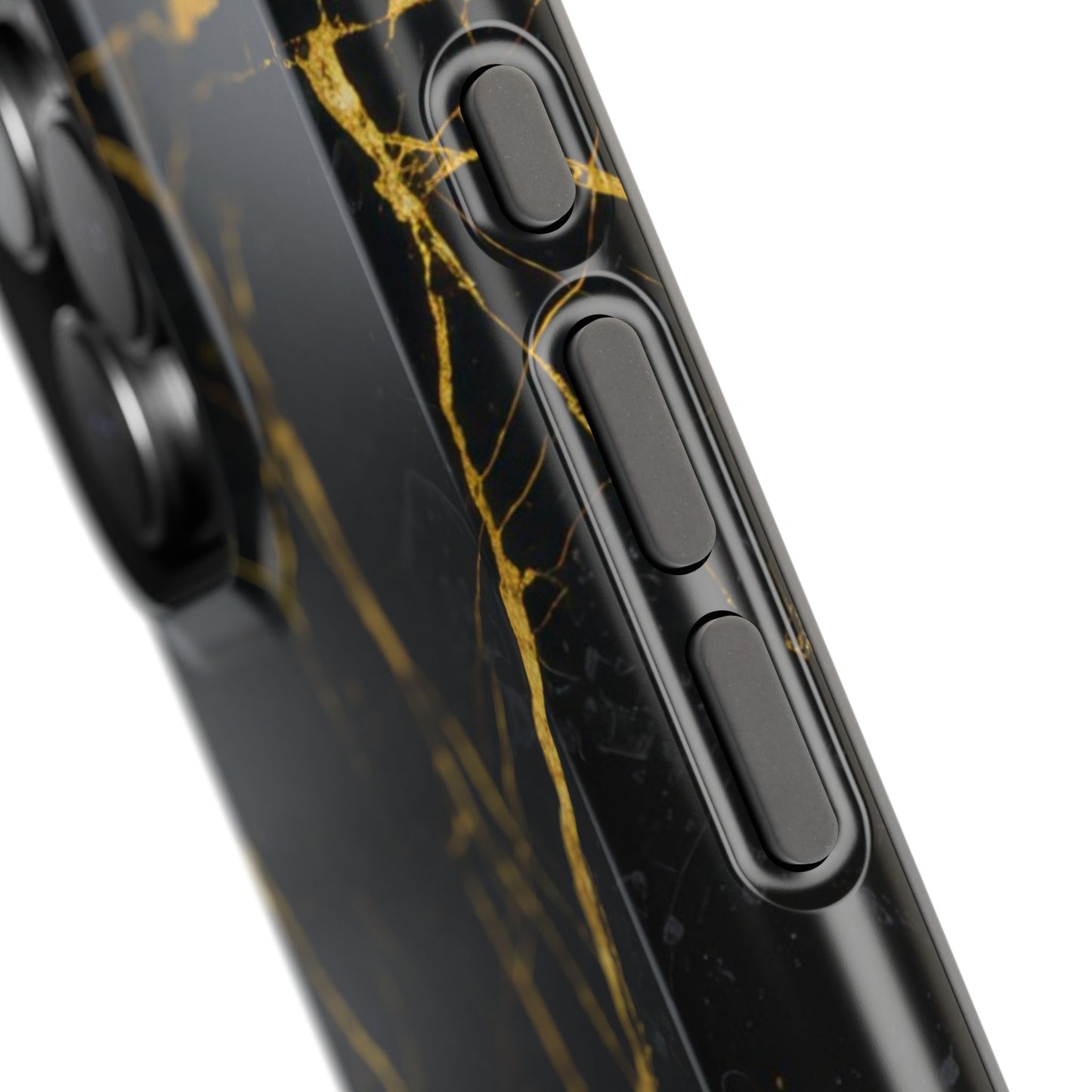 Luxury Black Marble Impact-Resistant iPhone