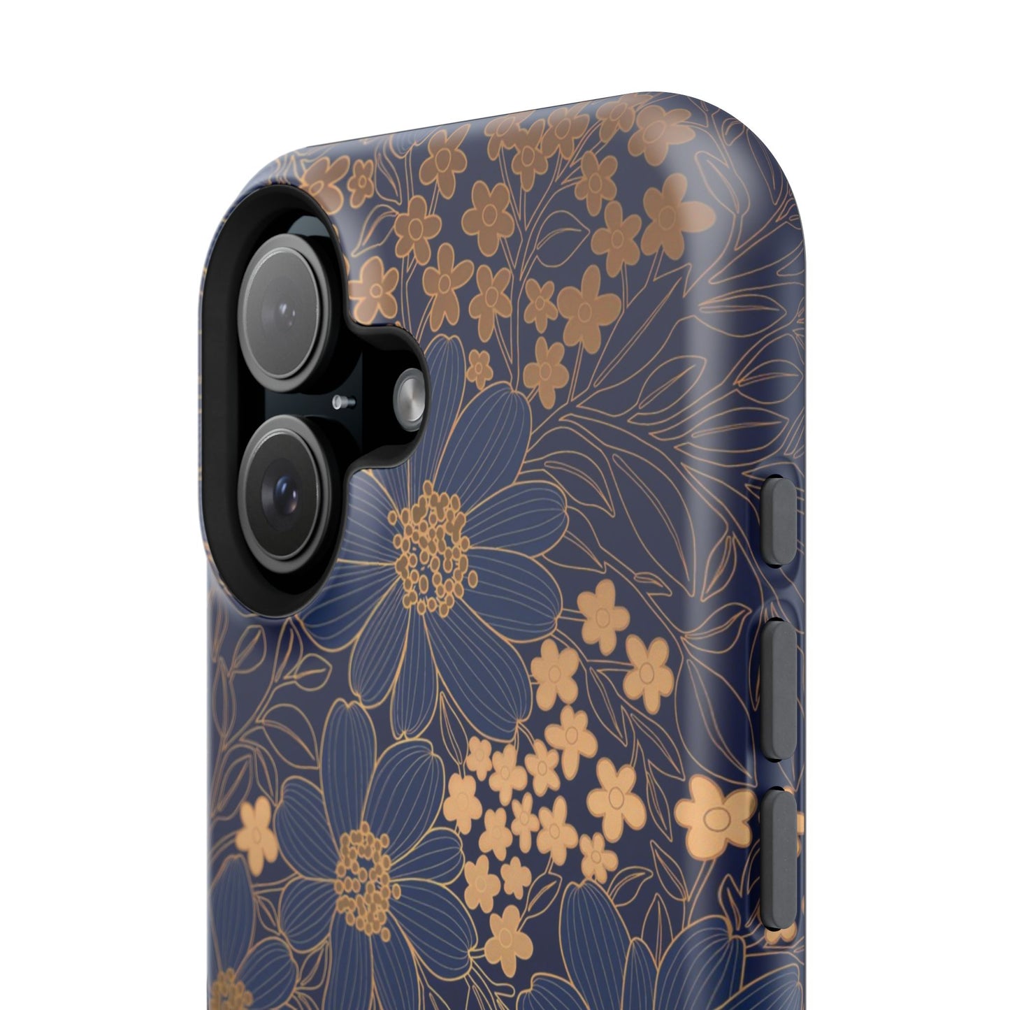 Luxury Serial Magnetic Phone Case, Golden Floral