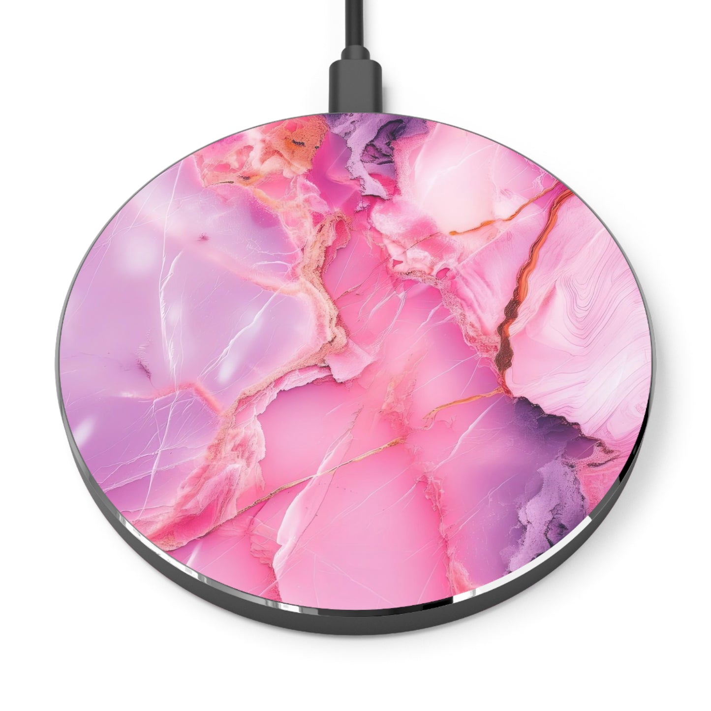 Blush Agate Wireless Charger — Fast Qi Charging Pad for Phones