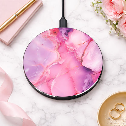 Blush Agate Wireless Charger — Fast Qi Charging Pad for Phones