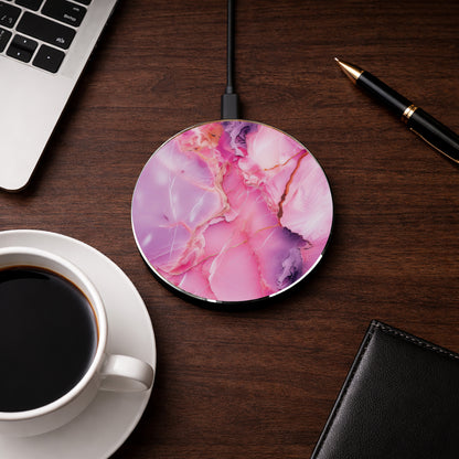 Blush Agate Wireless Charger — Fast Qi Charging Pad for Phones