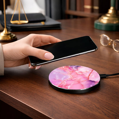 Blush Agate Wireless Charger — Fast Qi Charging Pad for Phones