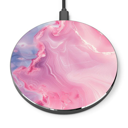 Pink Marble Wireless Charger — Stylish Fast Qi Charging Pad