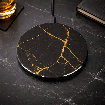 Black & Gold Marble Wireless Charger