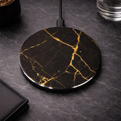 Black & Gold Marble Wireless Charger