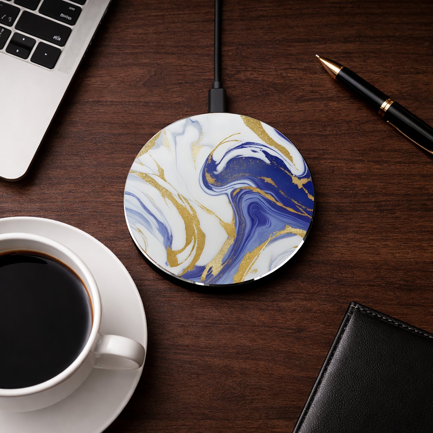 Elegant Marble 10W Qi Certified Fast Wireless Charging Pad