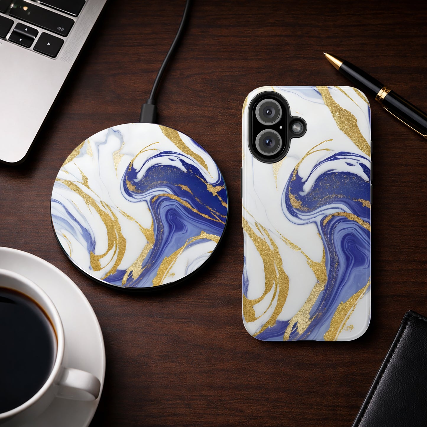 Elegant Marble 10W Qi Certified Fast Wireless Charging Pad