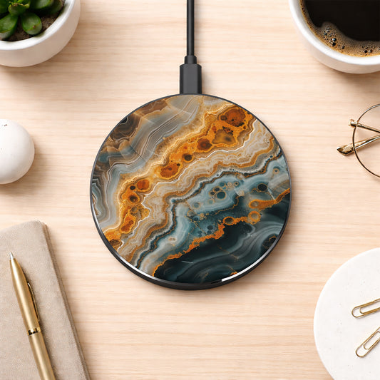 Unique Marble 10W Qi Certified Fast Wireless Charging Pad,  Modern & Stylish Design