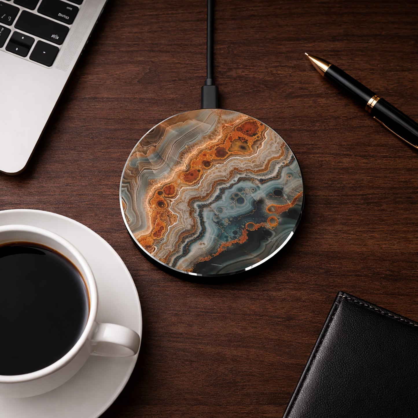 Unique Marble 10W Qi Certified Fast Wireless Charging Pad,  Modern & Stylish Design