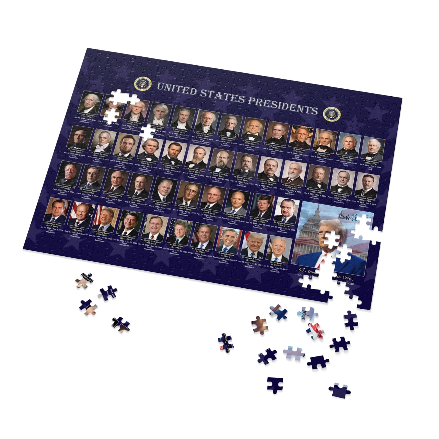 U.S. Presidents Puzzle, 1014 Pieces, 28.5"x 19"