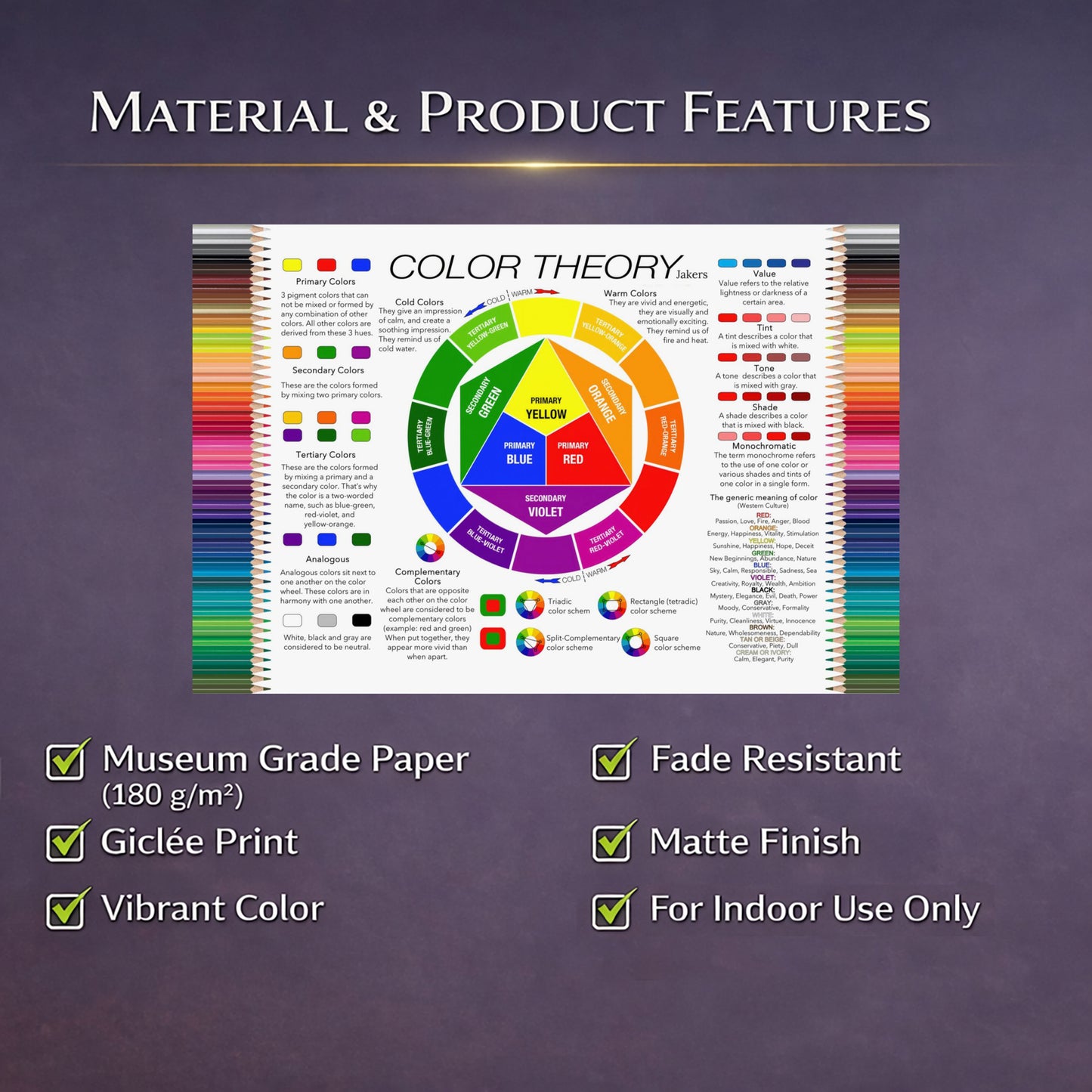 Color Theory Educational Poster, Color Wheel