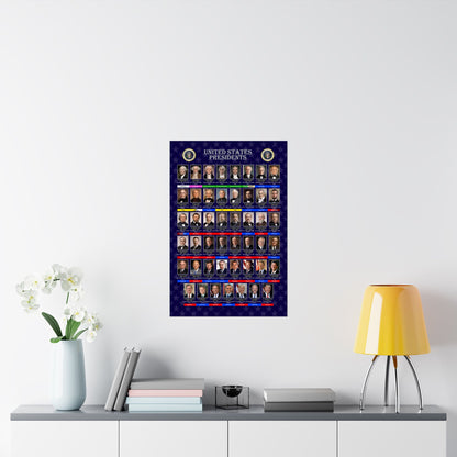 United States Presidents Poster — Rolled Historical Portraits Wall Art