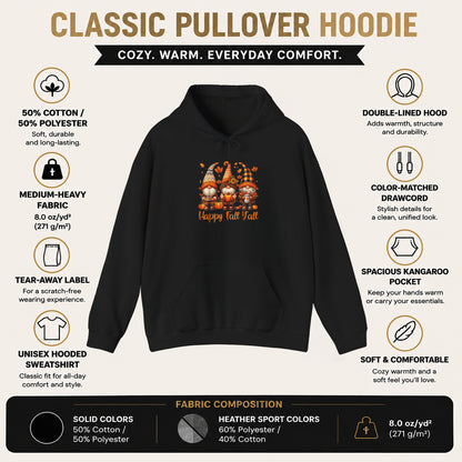 Fall Gnome Hoodie - "Happy Fall Y'all" Pumpkin Autumn Sweatshirt