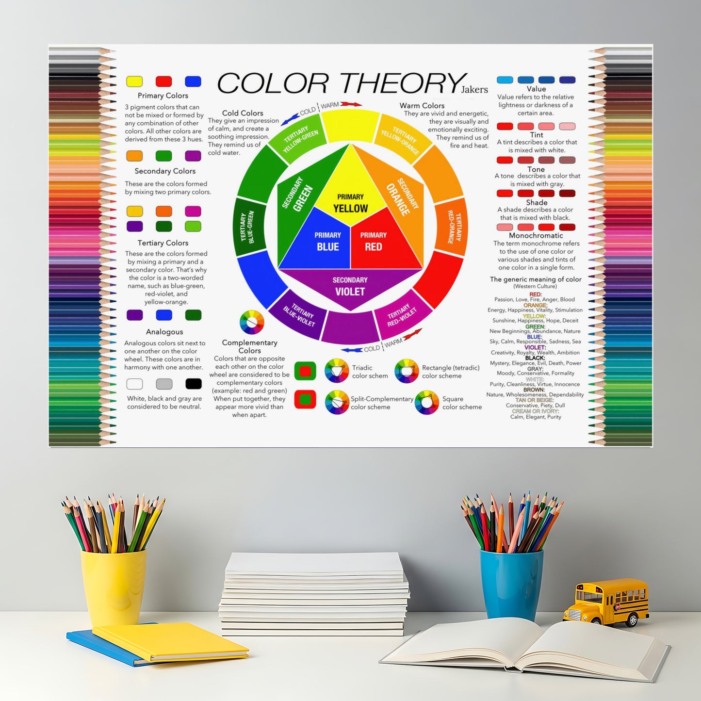 Color Theory Poster - Educational Color Wheel