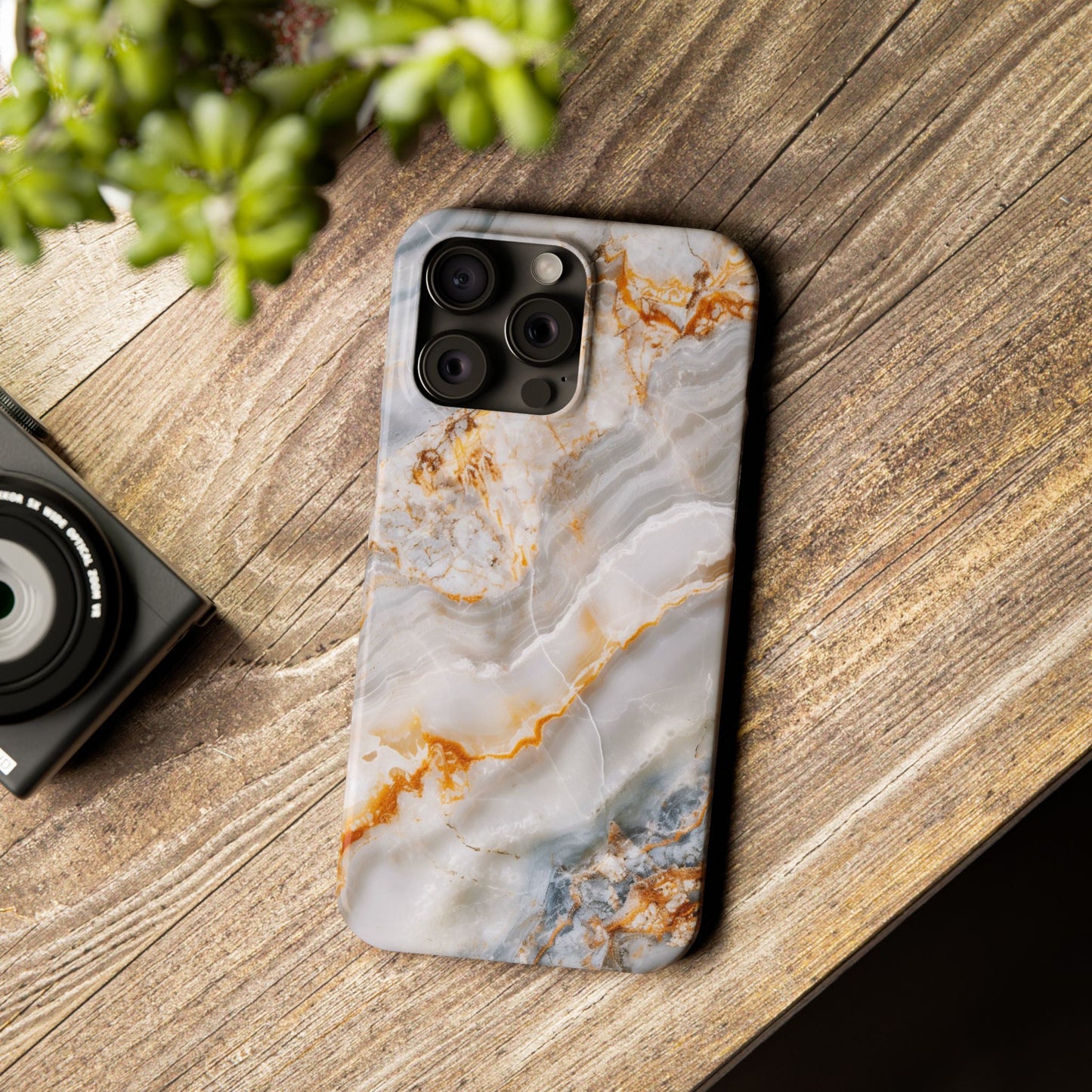 Pure Elegance Marble Slim Phone Cases, Modern Tech Decor