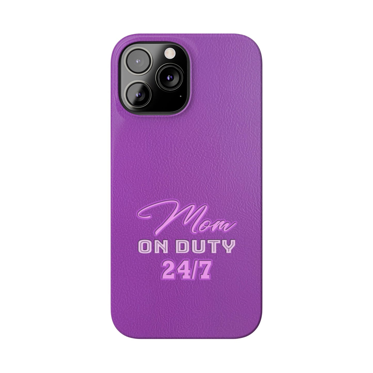 Mom On Duty Slim Case, Purple Case for Mothers