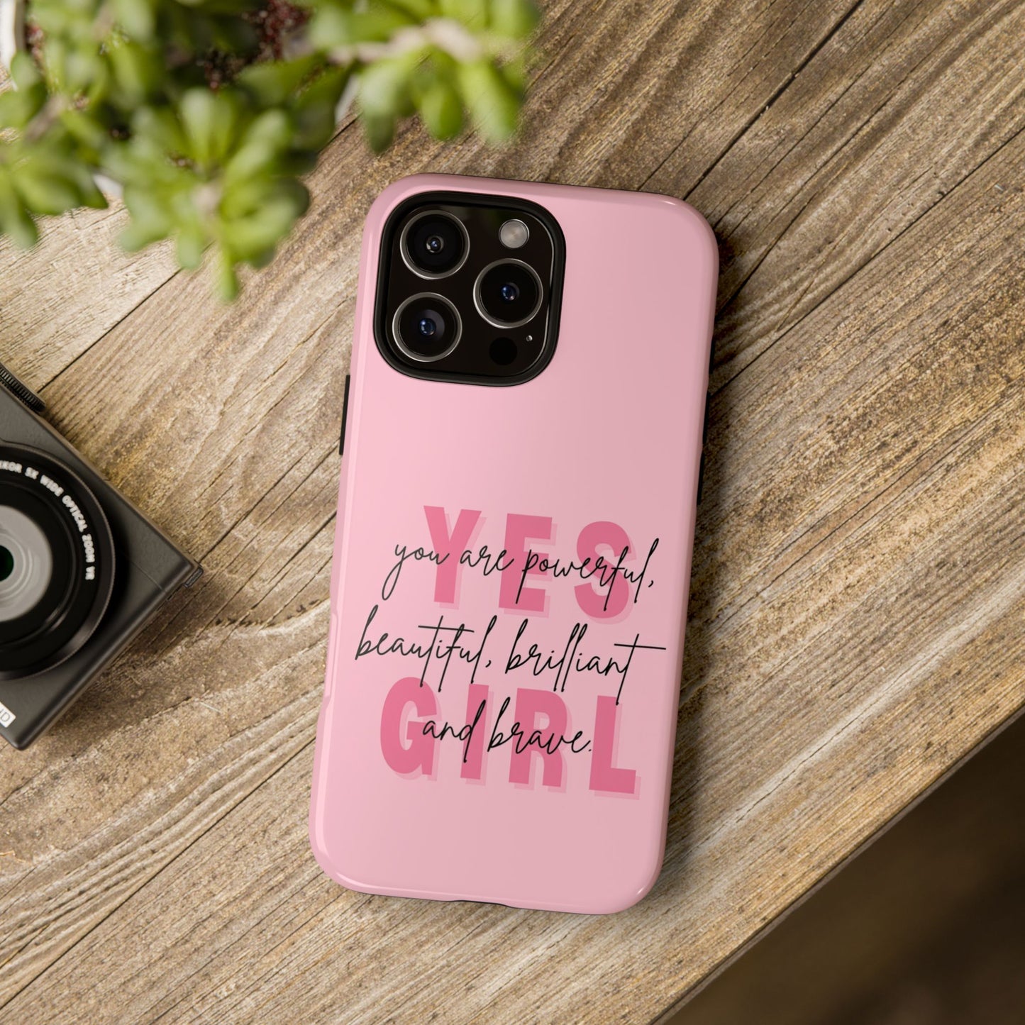 Empowering Case – Yes Girl Motivational Pink Protective Cover