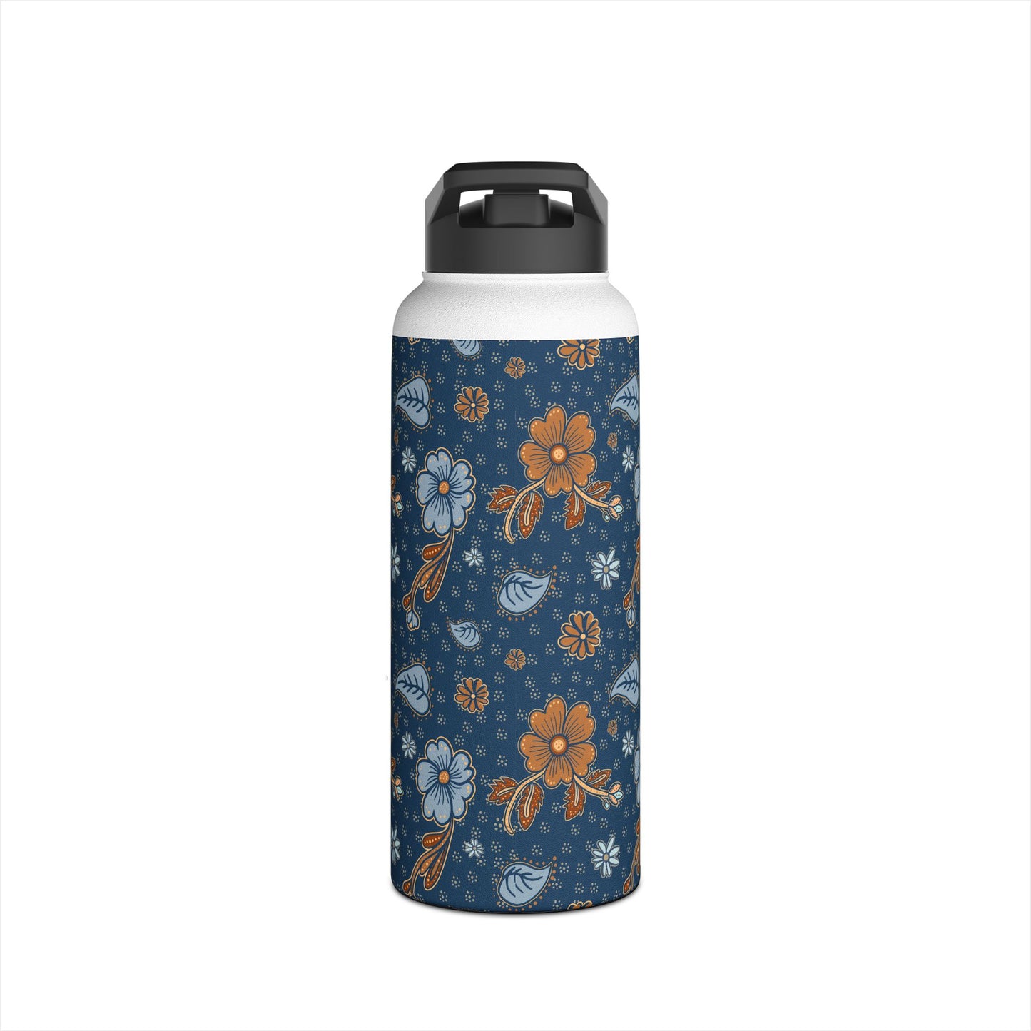 Timeless Elegance Stainless Steel Water Bottle, Standard Lid / Dark Blue