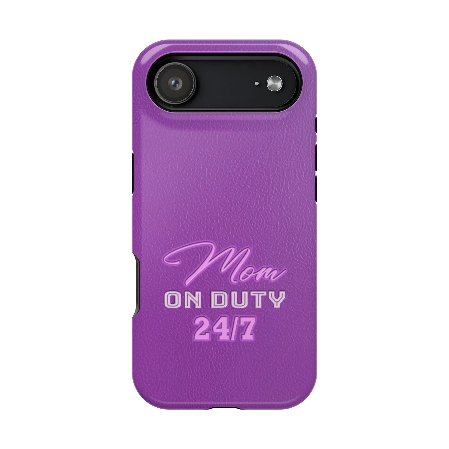 Mom On Duty Impact-Resistant Case, Purple Case for Mothers