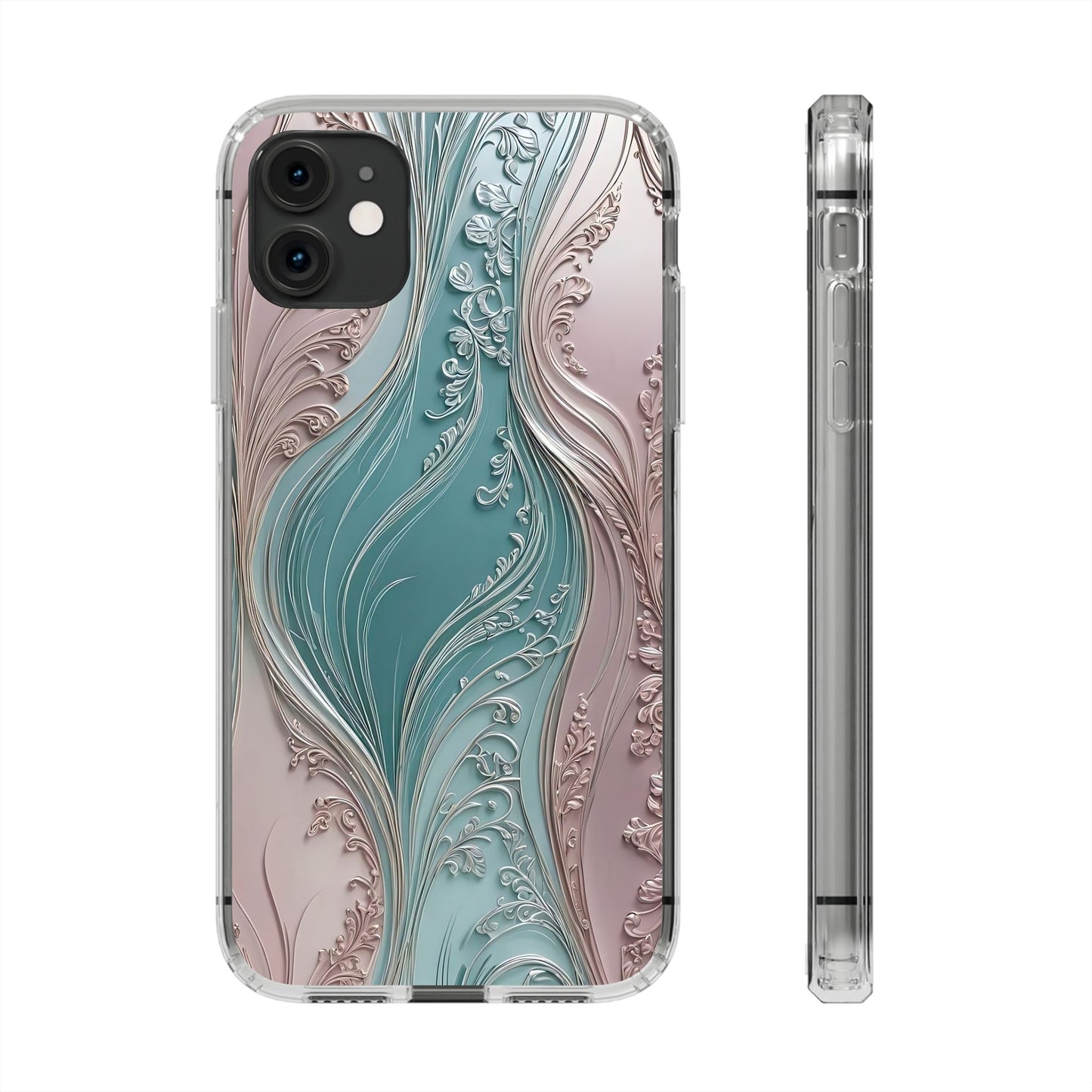 Elegant Clear Phone Cases,  Abstract Design
