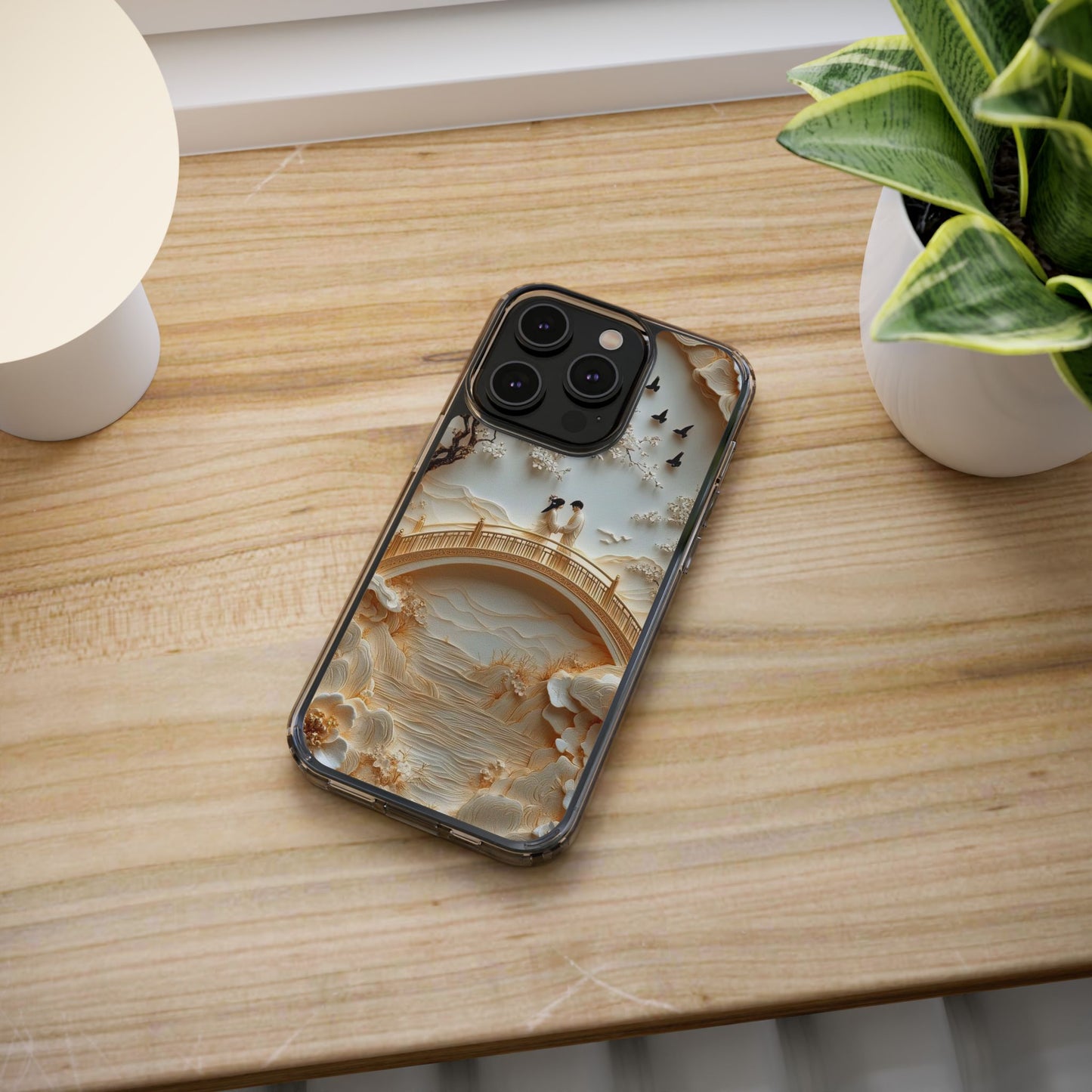 Romantic Couple 3D Effect Clear Cases,  Artistic Protective Cover