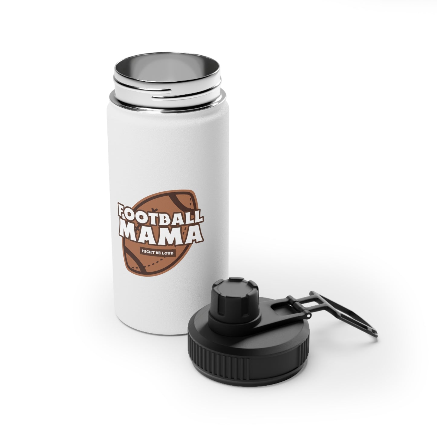 Football Mama Stainless Steel Water Bottle, Sports Lid