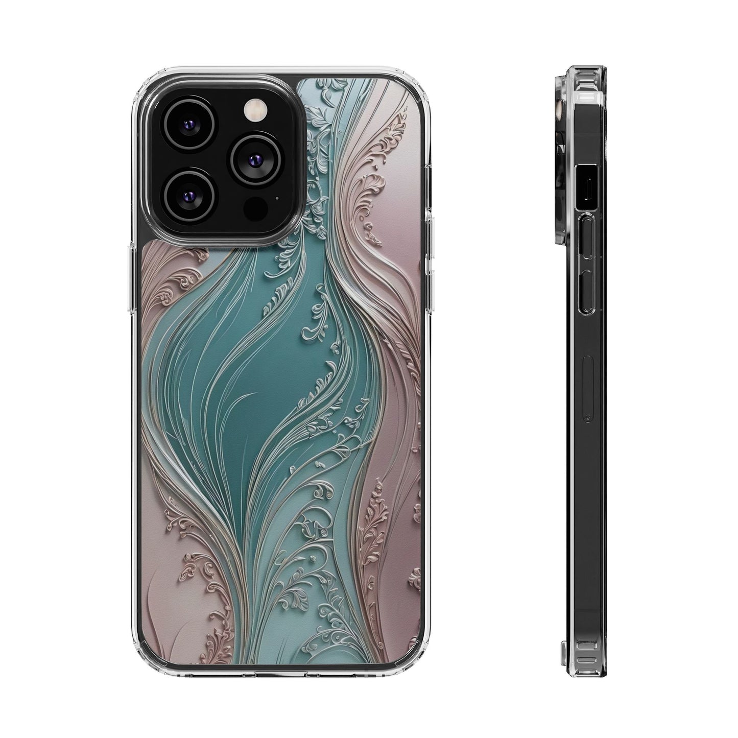 Elegant Clear Phone Cases,  Abstract Design