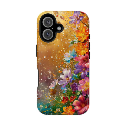 Vibrant Floral Magnetic Phone Case, Artistic Phone Cover