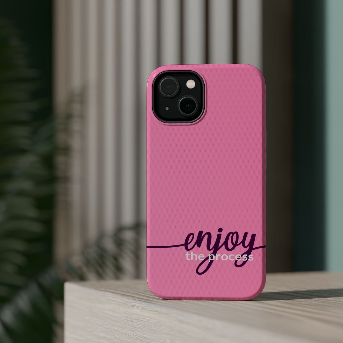 Enjoy the Process Magnetic Case - Motivational Pink Phone Cover for Women