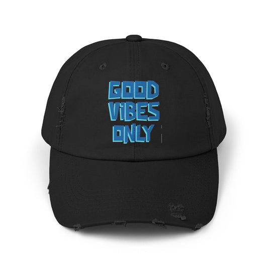 Good Vibes Only Unisex Distressed Cap