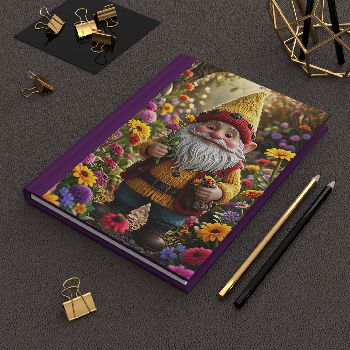 Whimsical Garden Gnome Journal, Dream Big, Stay True, Creativity Notebook