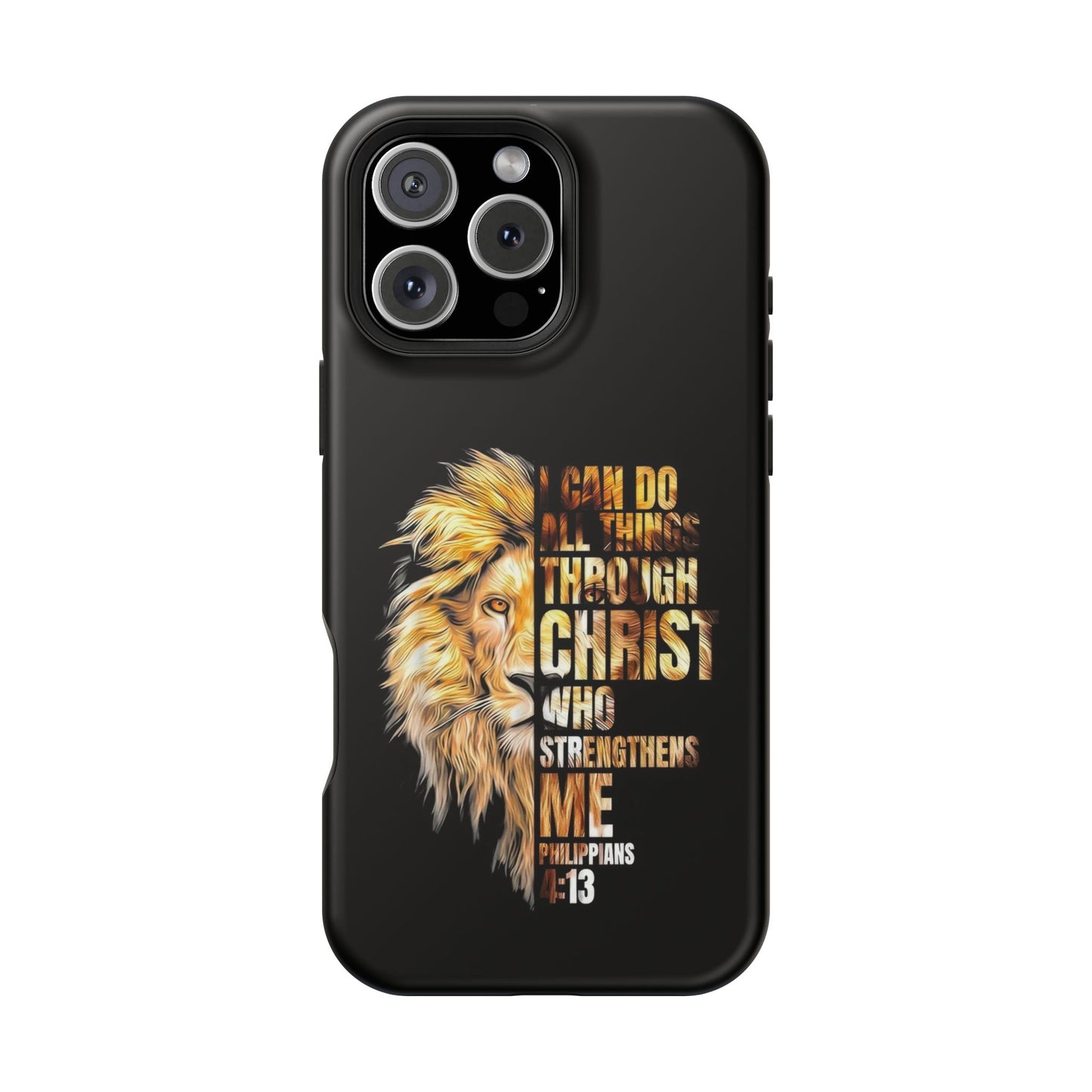 Inspirational Lion Magnetic iPhone Case, Strength & Faith, Christian Accessories