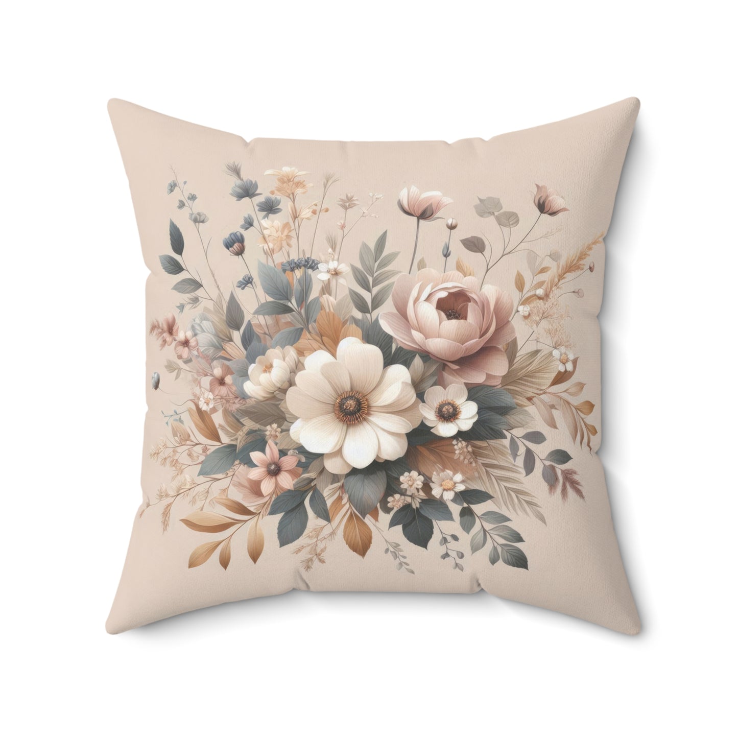 Dreamy Fall Blooms Spun Polyester Square Pillow