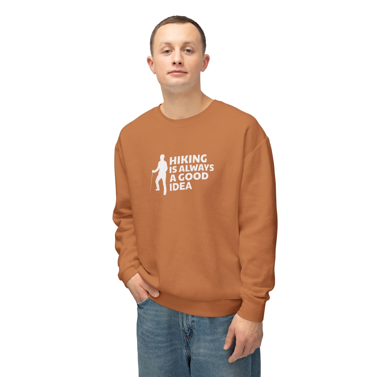 Hiking Is Always A Good Idea Unisex Lightweight Crewneck Sweatshirt