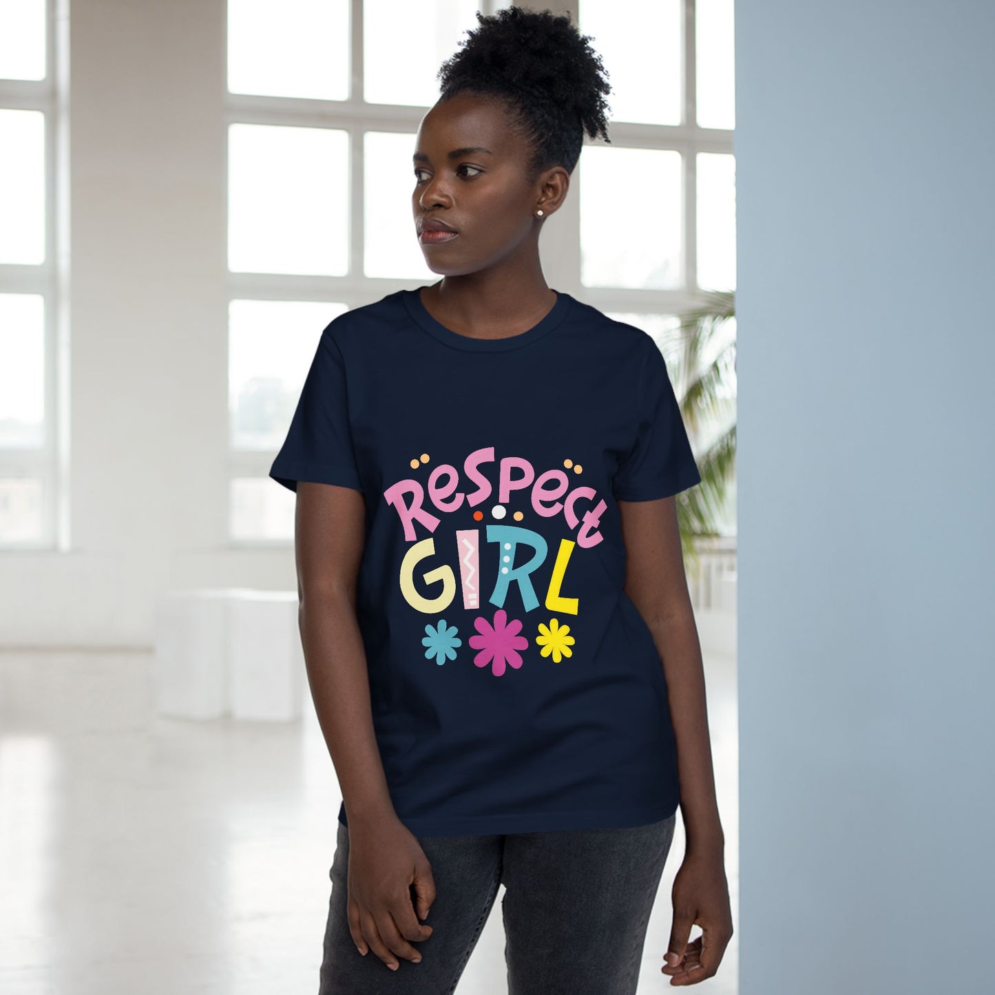 Women’s Respect Girl Tee - Fun & Colorful Graphic T-Shirt for Empowerment