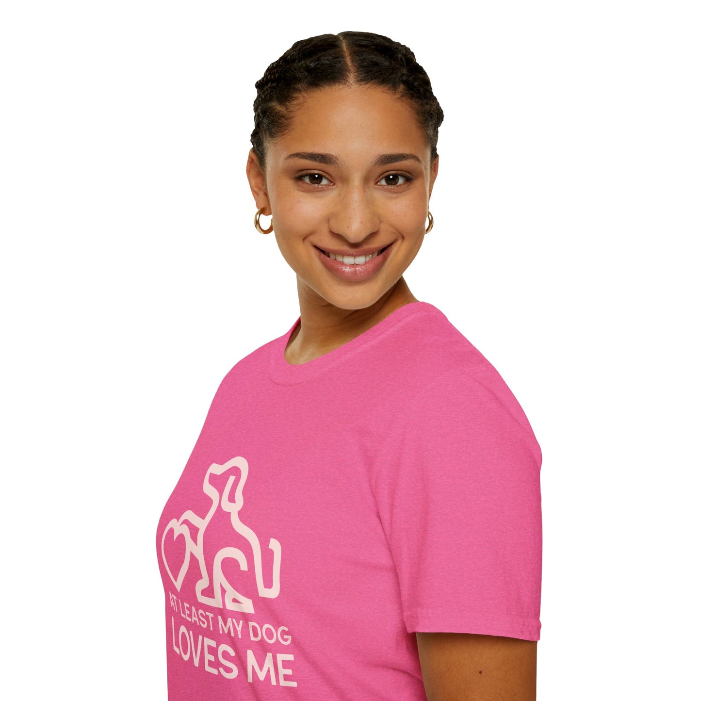 Dog Lover Unisex T-Shirt - At Least My Dog Loves Me