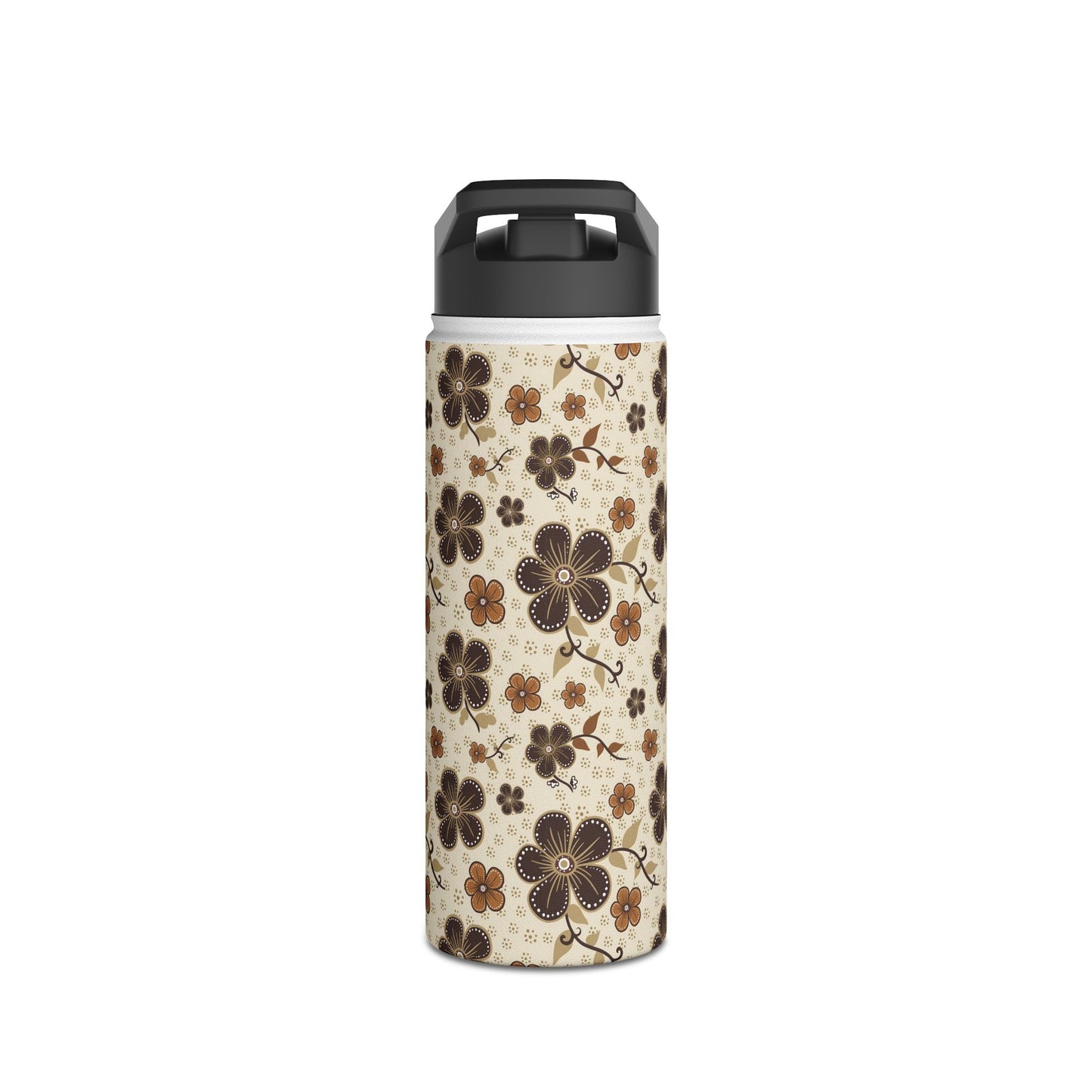 Timeless Elegance Stainless Steel Water Bottle, Standard Lid / Beige