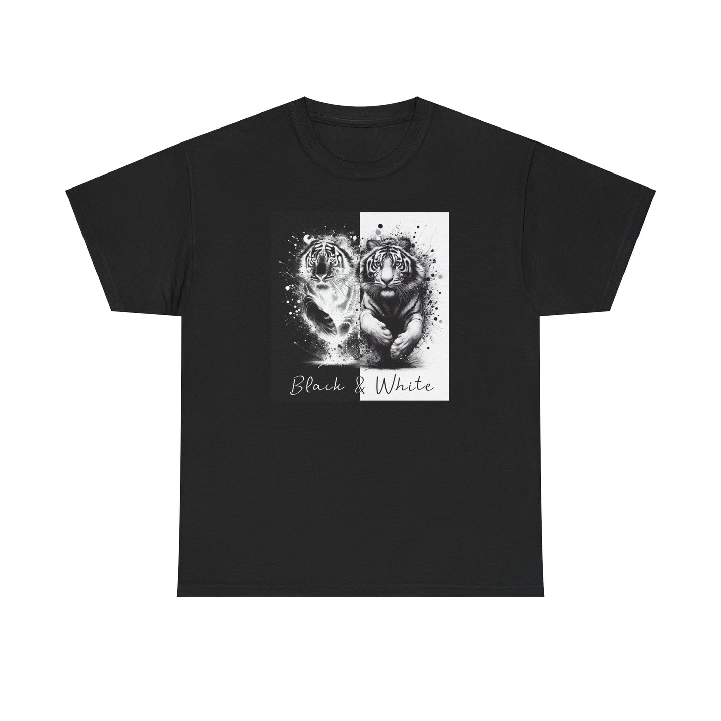 Black & White Tigers Unisex Heavy Cotton Tee