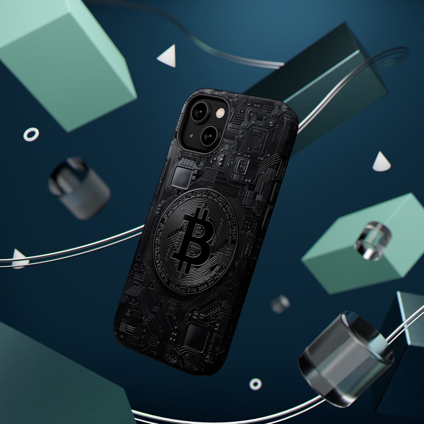Black Bitcoin Magnetic iPhone Cases - Ideal for Tech Enthusiasts