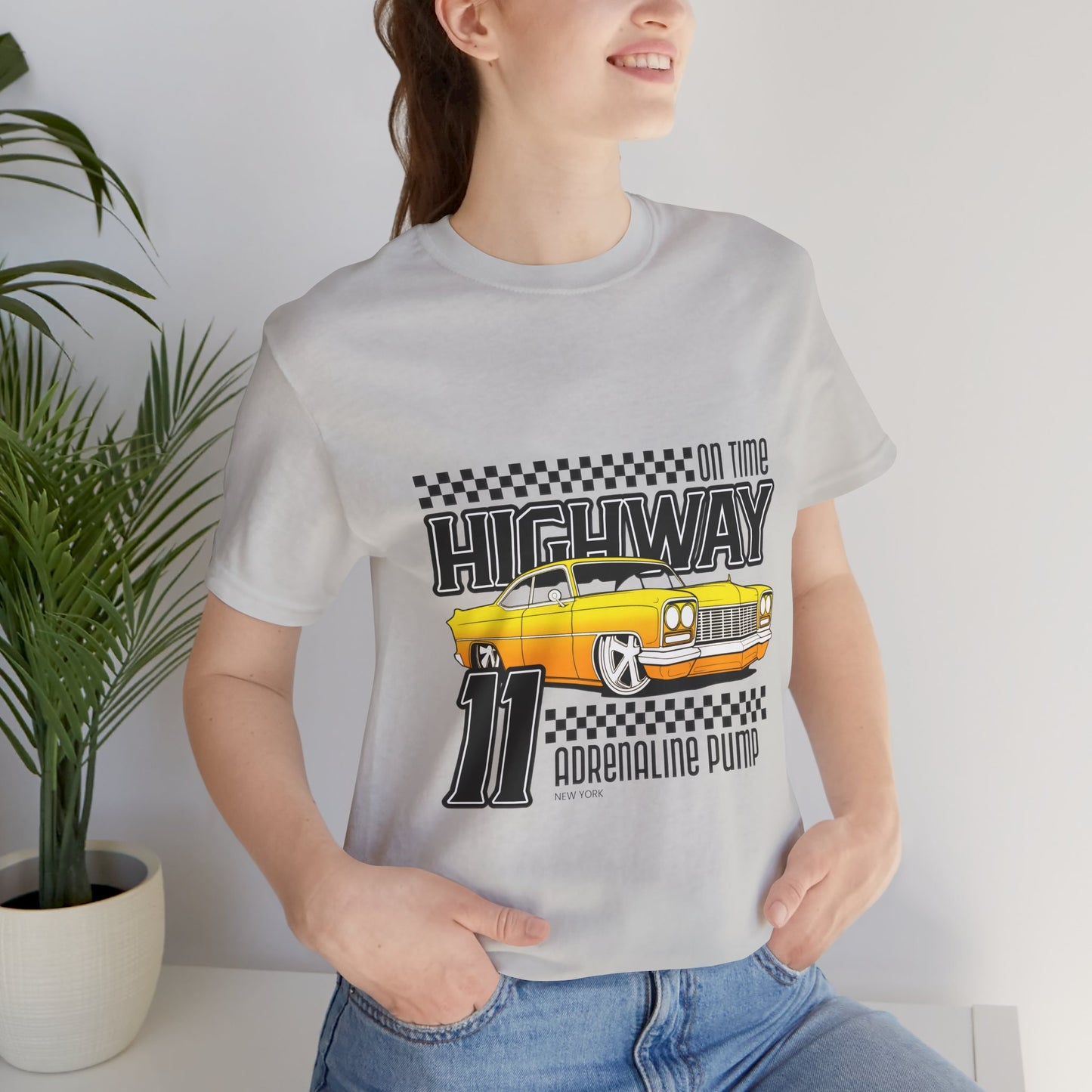 Camiseta de manga corta unisex con bomba de adrenalina On Time Highway