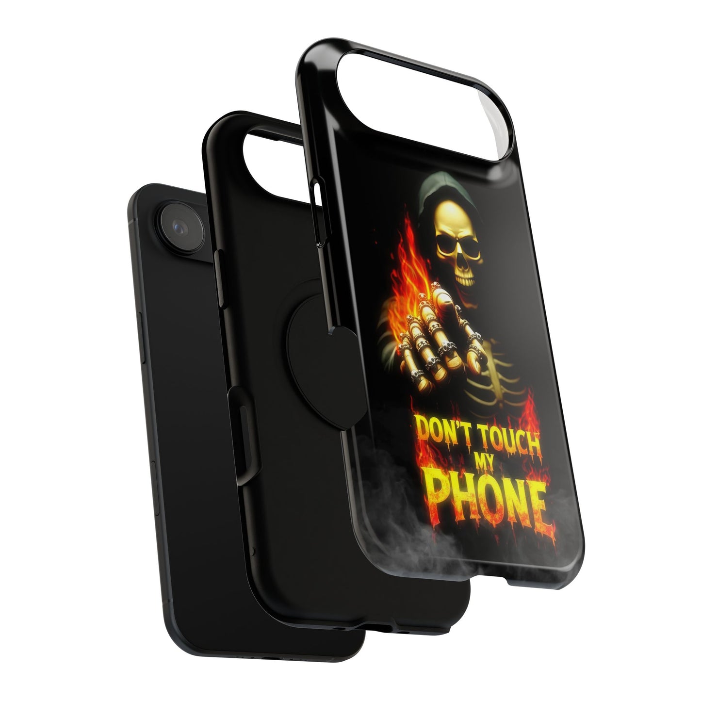 Skull Design Impact-Resistant iPhone Case, Don't Touch My Phone