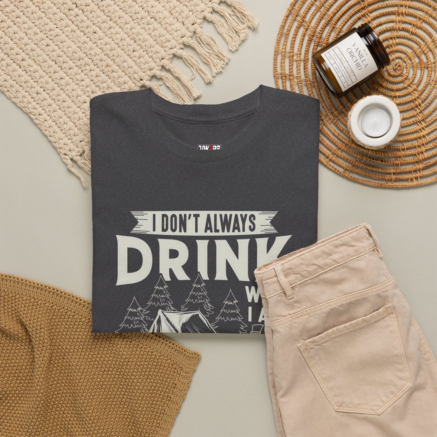 Camping Drinking Unisex Heavy Cotton Tee - Perfect Gift for Outdoor Enthusiasts