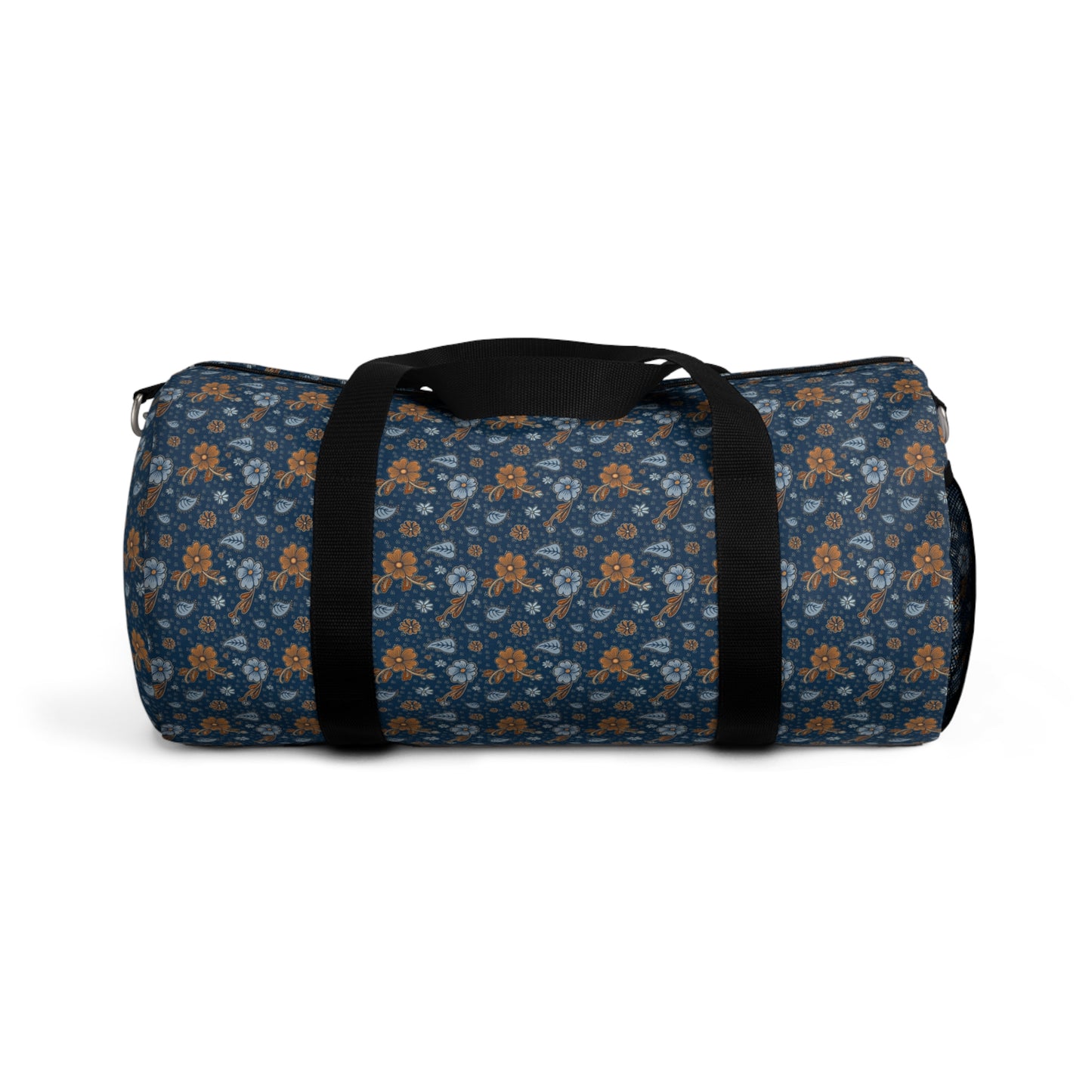 Timeless Elegance: Minimal Floral Duffel Bag / Dark Blue