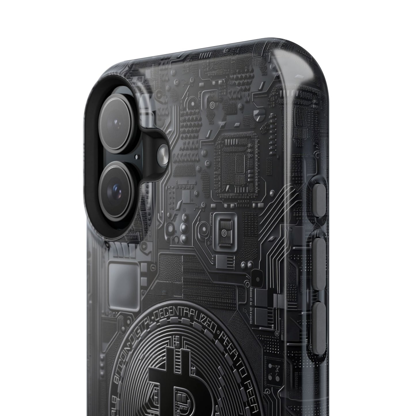 Black Bitcoin Magnetic iPhone Cases - Ideal for Tech Enthusiasts