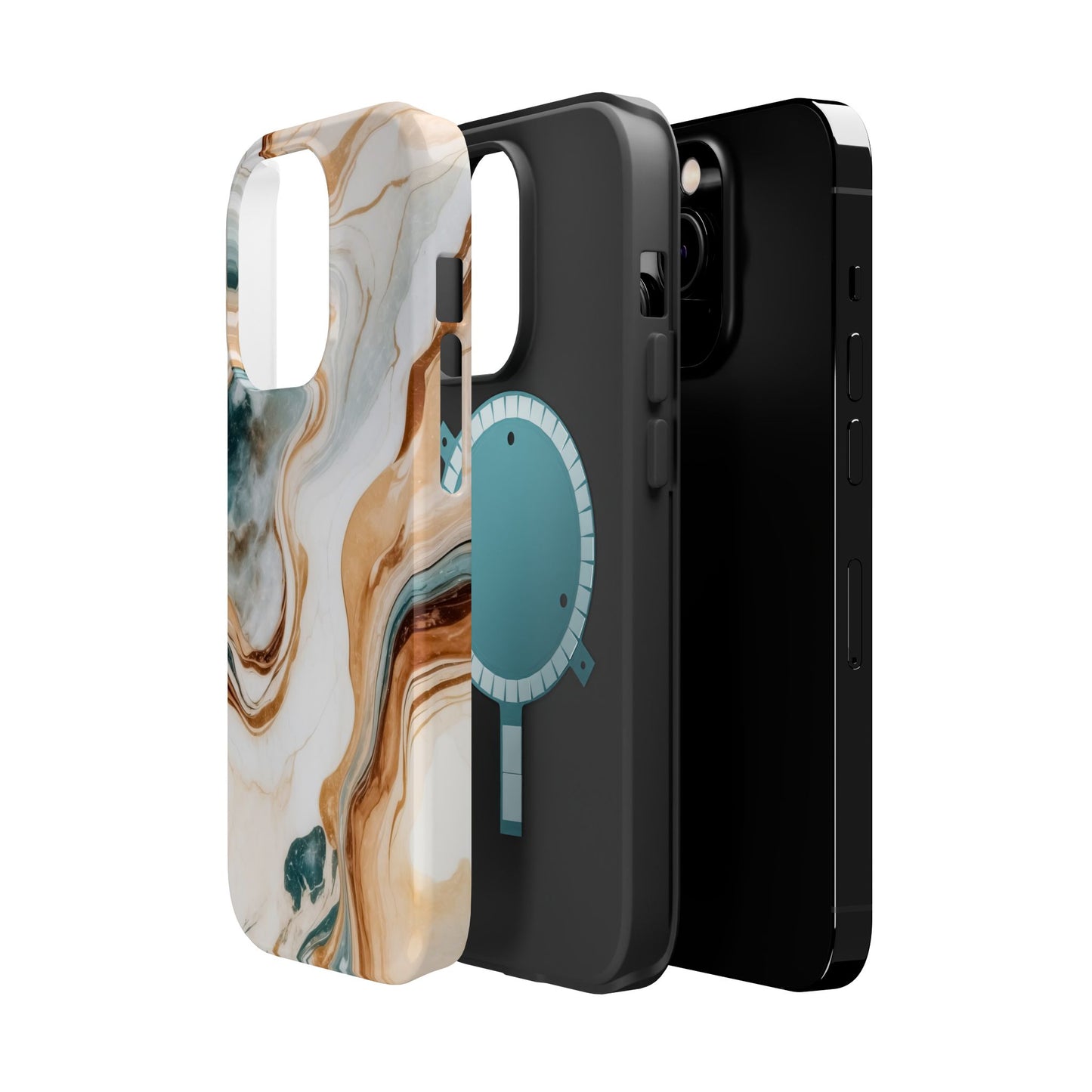 Stylish Magnetic Phone Cases, Abstract Marble Design for Everyday Use